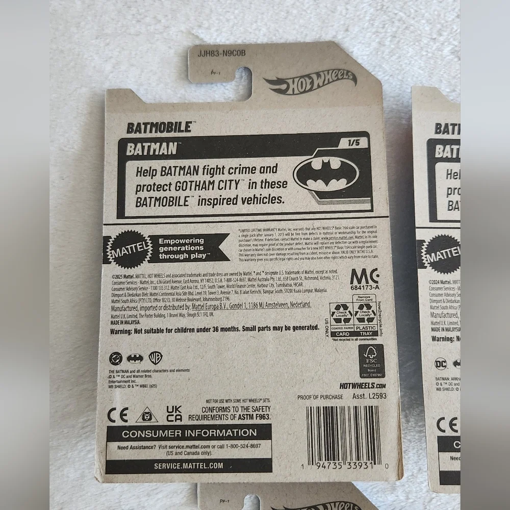 🦇🚗Hot Wheels Batman Batmobile Set – 4 Cars – TV & Movie Versions – NWT